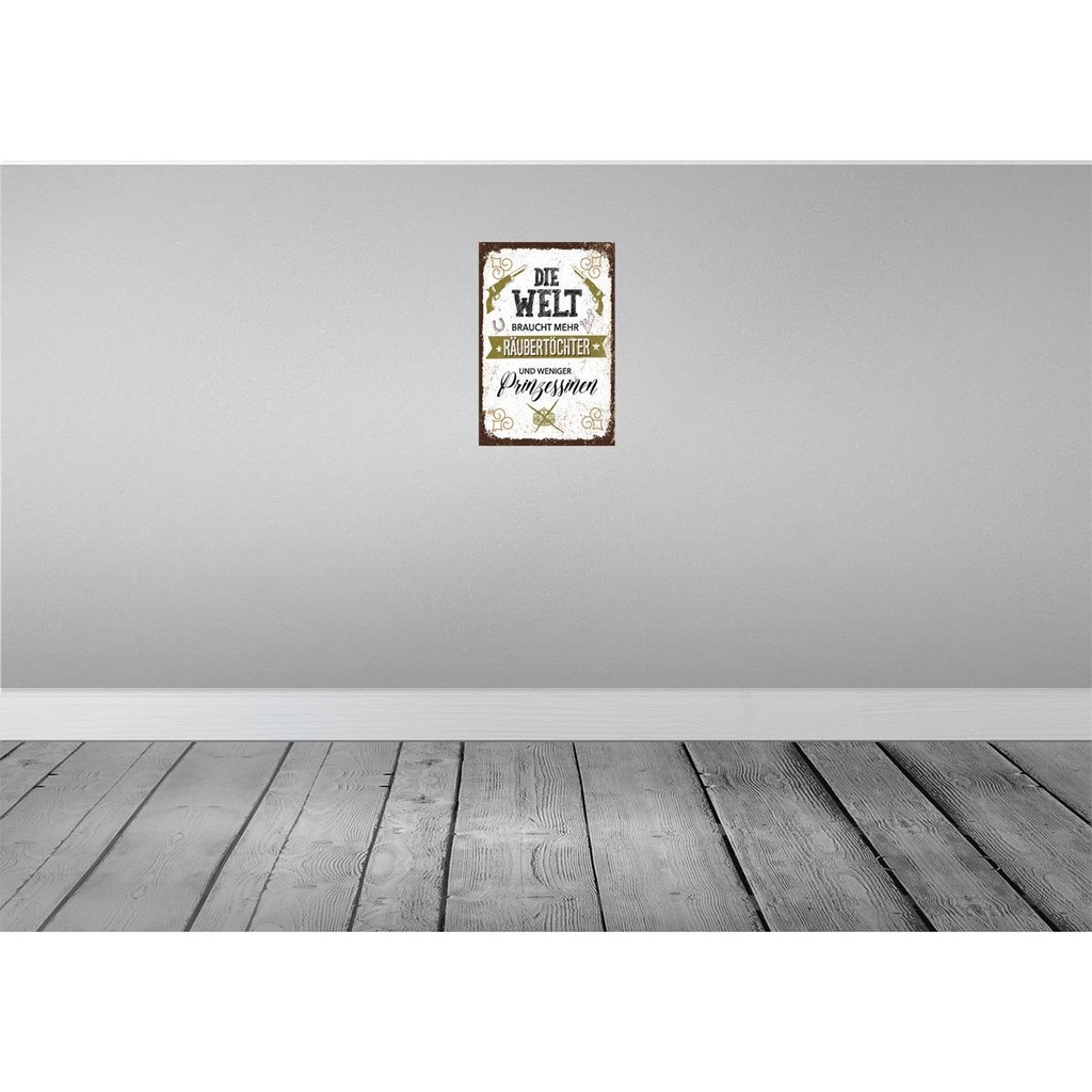 [LA-132429-H] Holzschild 30x20 cm Räubertöchter weniger Prinzessinen Bild 2