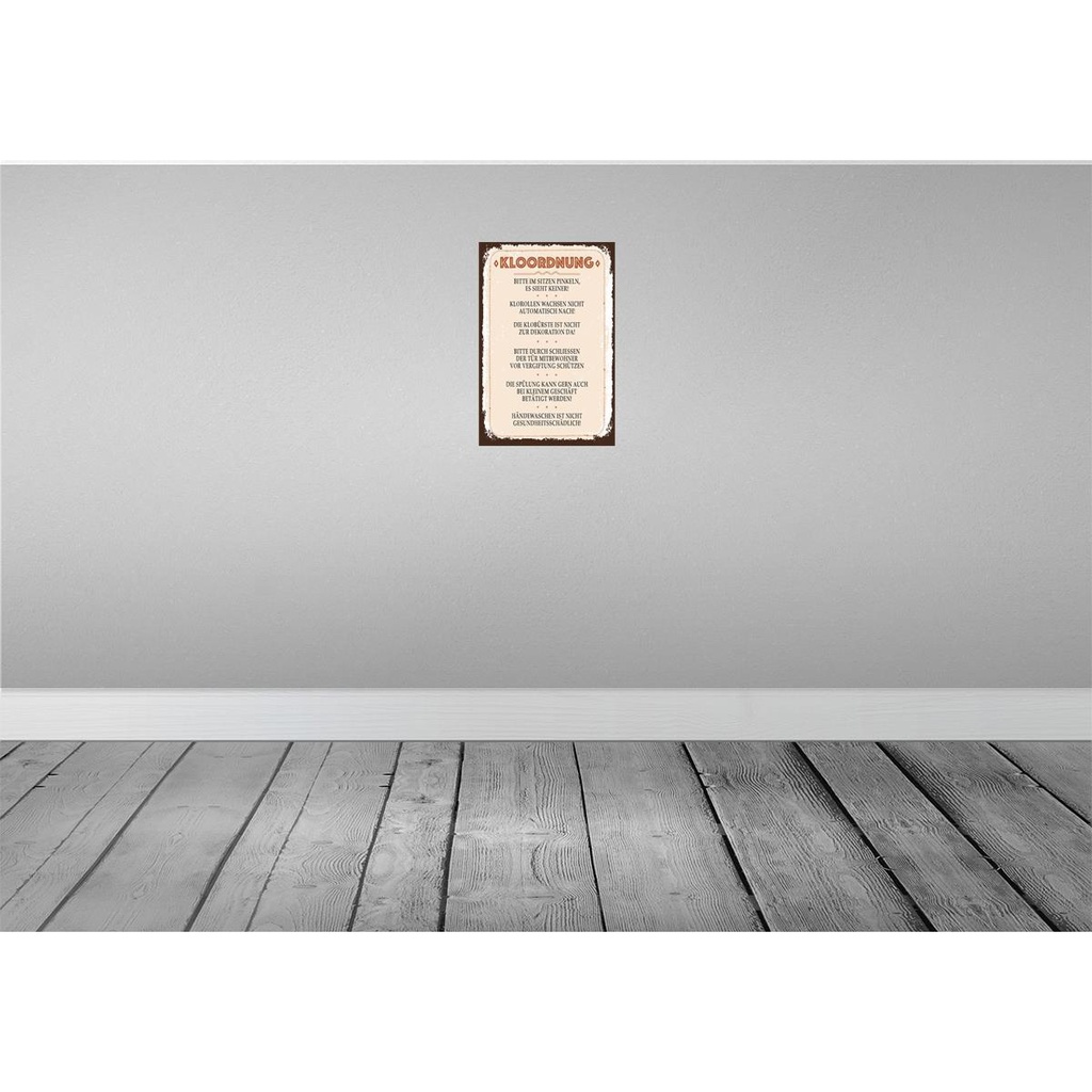 [LA-132436-H] Holzschild 30x20 cm Kloordnung bitte im sitzen pinkeln Bild 2