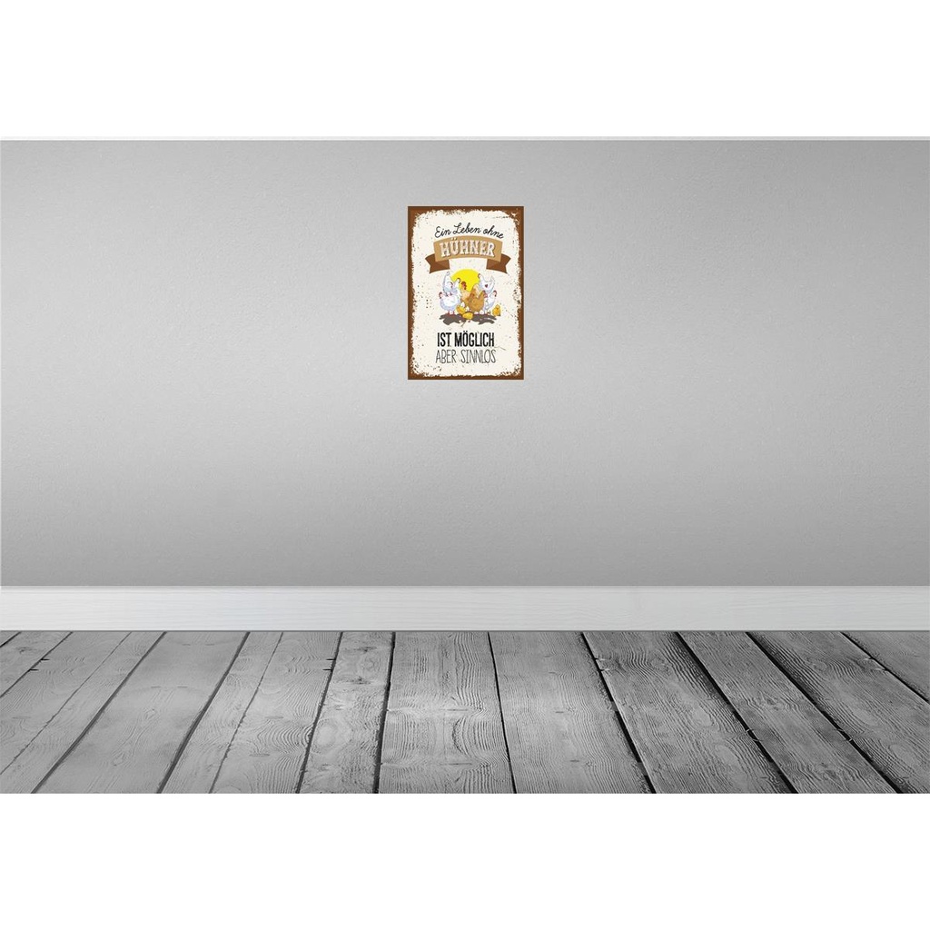 [LA-132438-H] Holzschild 30x20 cm Leben ohne Hühner sinnlos Bild 2