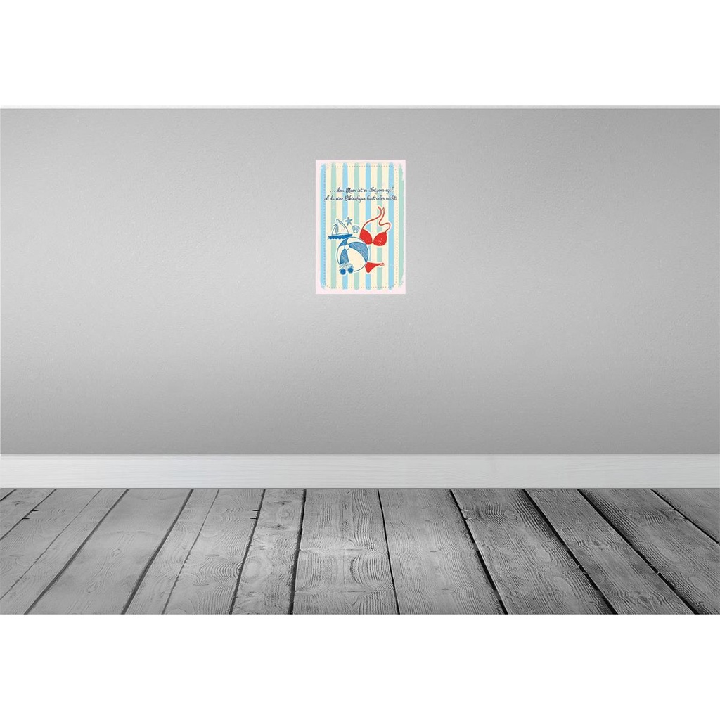 [LA-132448] Blechschild 30x20 cm Meer egal ob du Bikinifigur Spruch Zitat Bild 2