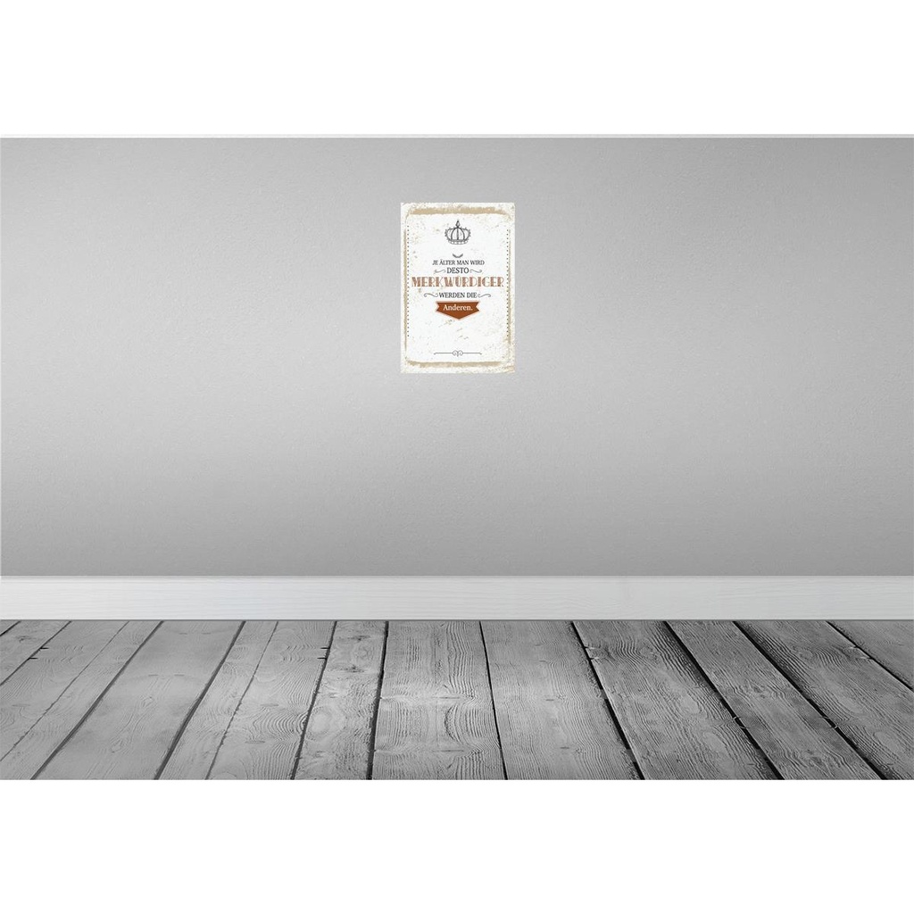 [LA-132453-H] Holzschild 30x20 cm je älter desto merkwürdiger andere Bild 2