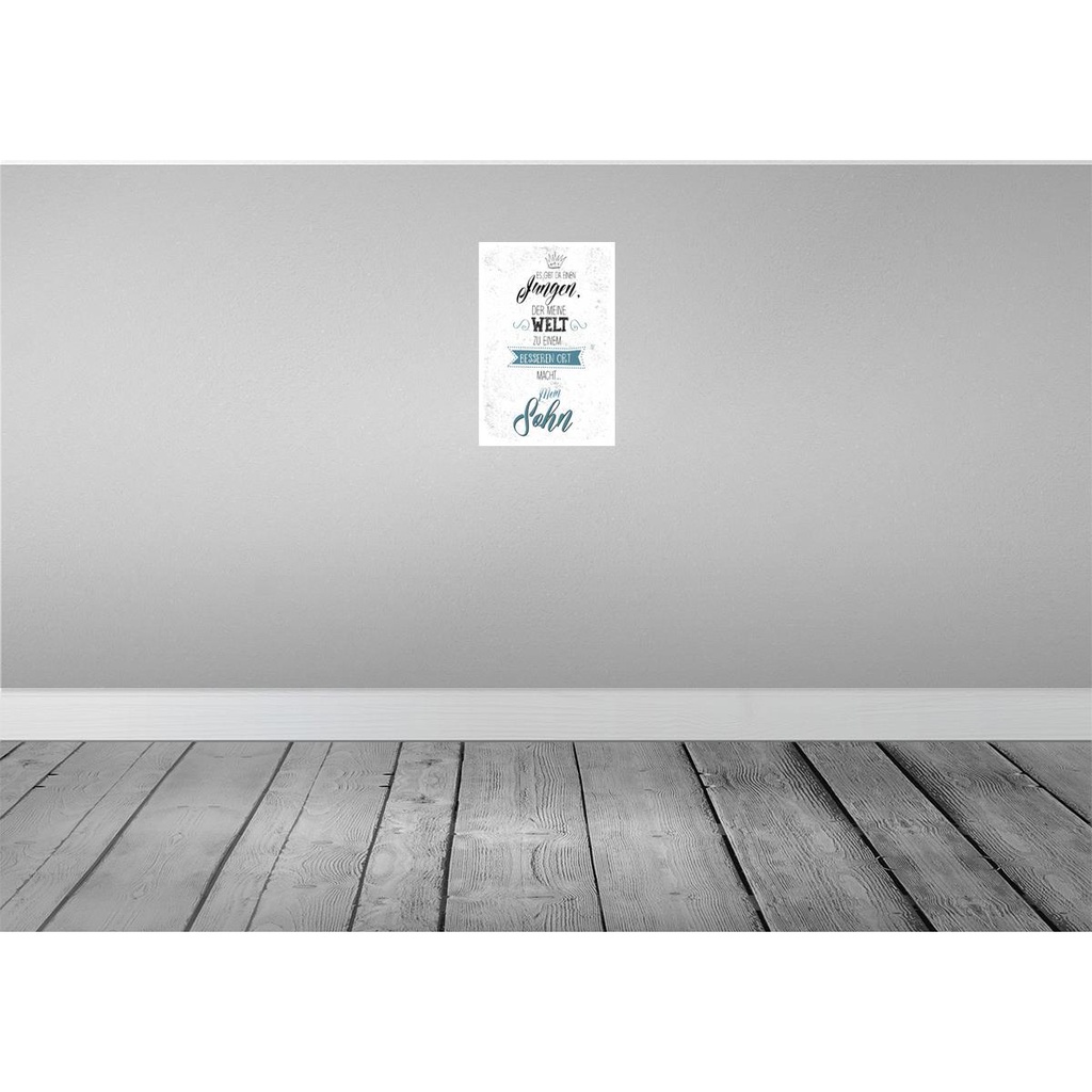 [LA-132458] Blechschild 30x20 cm Sohn meine Welt wird besser Spruch Zitat Bild 2