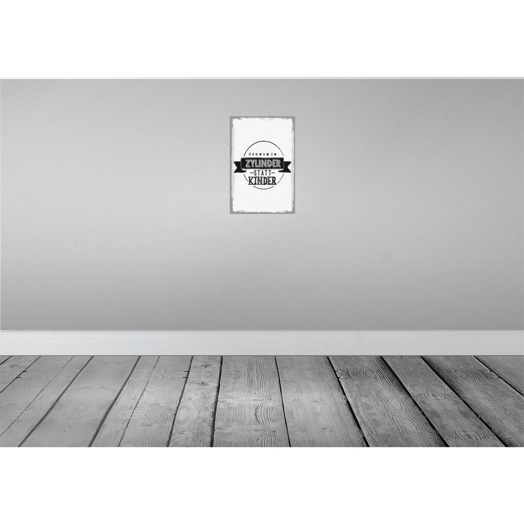 [LA-132464] Blechschild 30x20 cm lustig Zylinder statt Kinder Witz Humor Spaß Bild 2