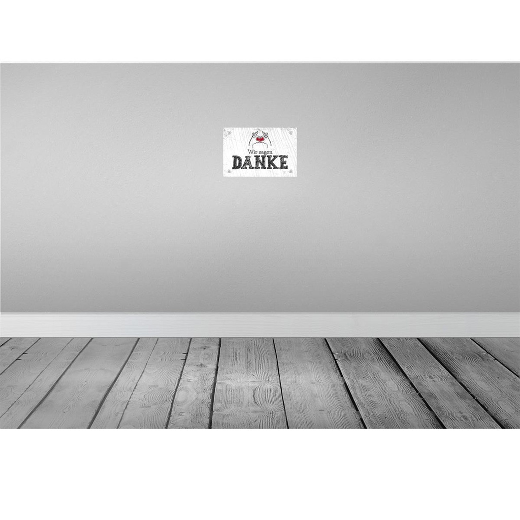 [LA-132469] Blechschild 20x30 cm wir sagen danke Herz Spruch Zitat Bild 2