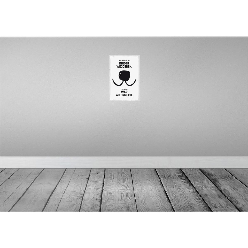 [LA-132482-H] Holzschild 30x20 cm Hund Wir mussten Kinder weggeben Bild 2