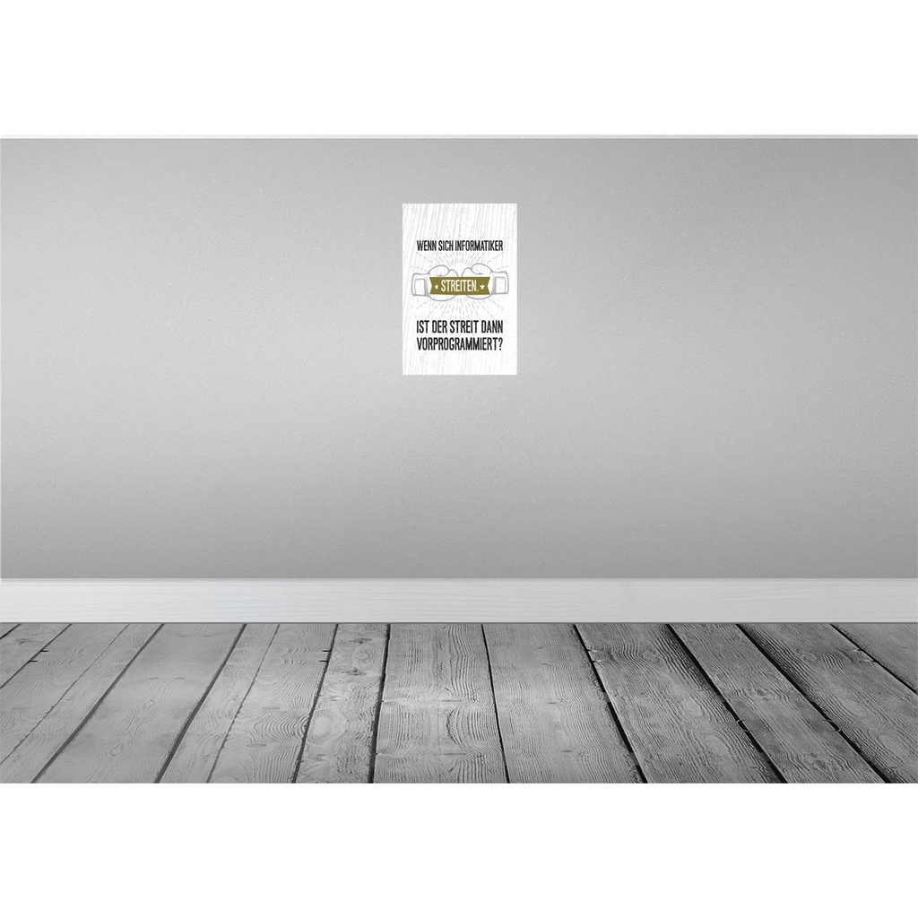 [LA-132485] Blechschild 30x20 cm Wenn sich Informatiker streiten Spruch Zitat Bild 2