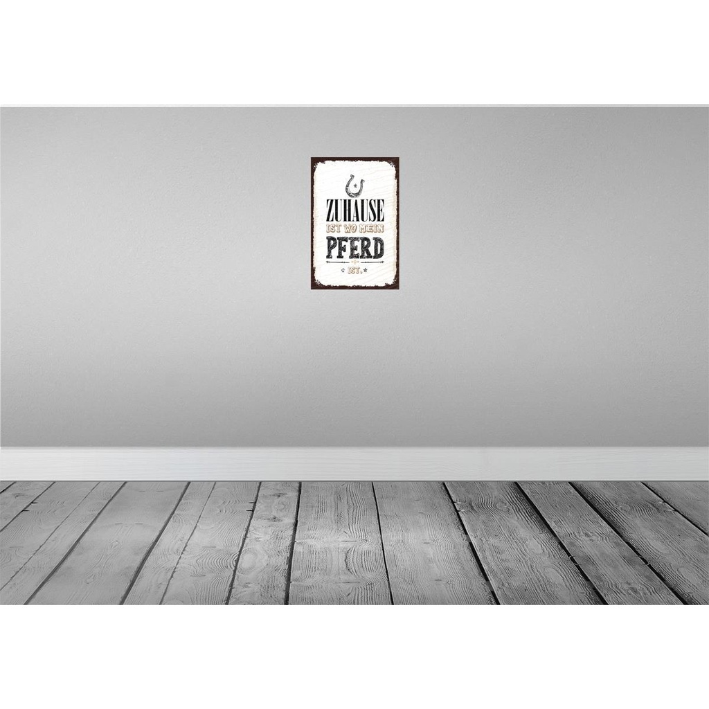 [LA-132488-H] Holzschild 30x20 cm Zuhause ist wo mein Pferd ist Bild 2