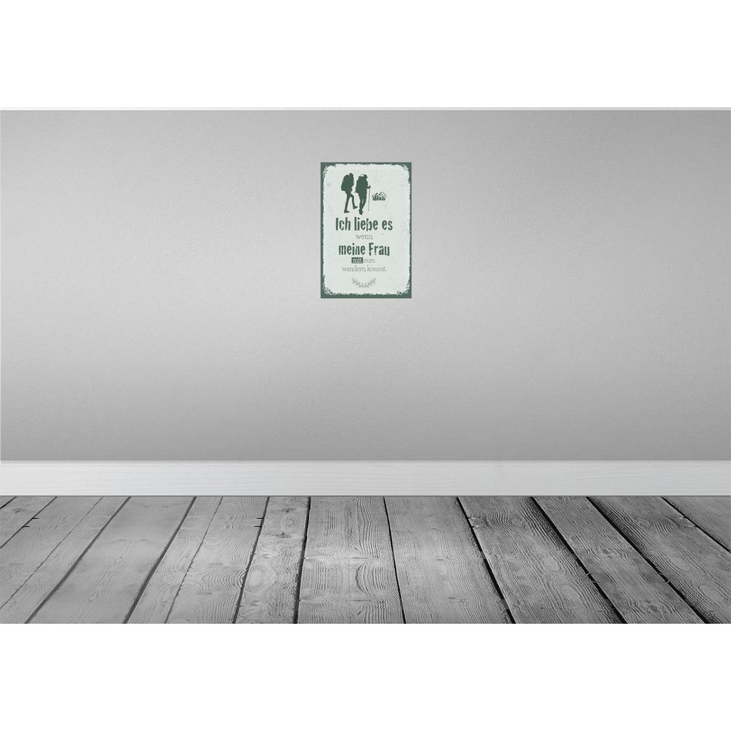 [LA-132493] Blechschild 30x20 cm Ich liebe meine Frau mit wandert Bild 2