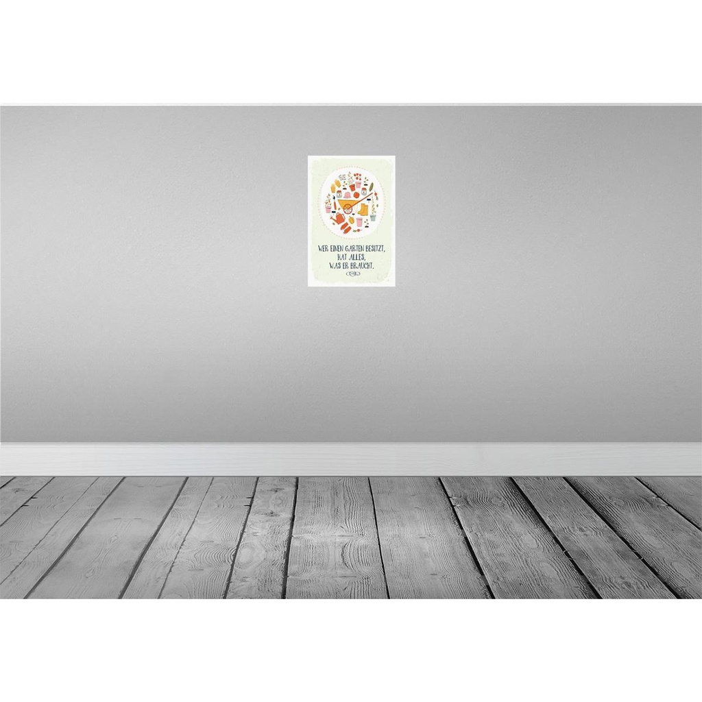[LA-132496] Blechschild 30x20 cm Wer Garten besitzt hat alles Spruch Zitat Bild 2