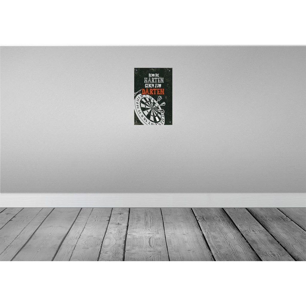 [LA-132503-H] Holzschild 30x20 cm Denn die Harten gehen zu Darten Bild 2
