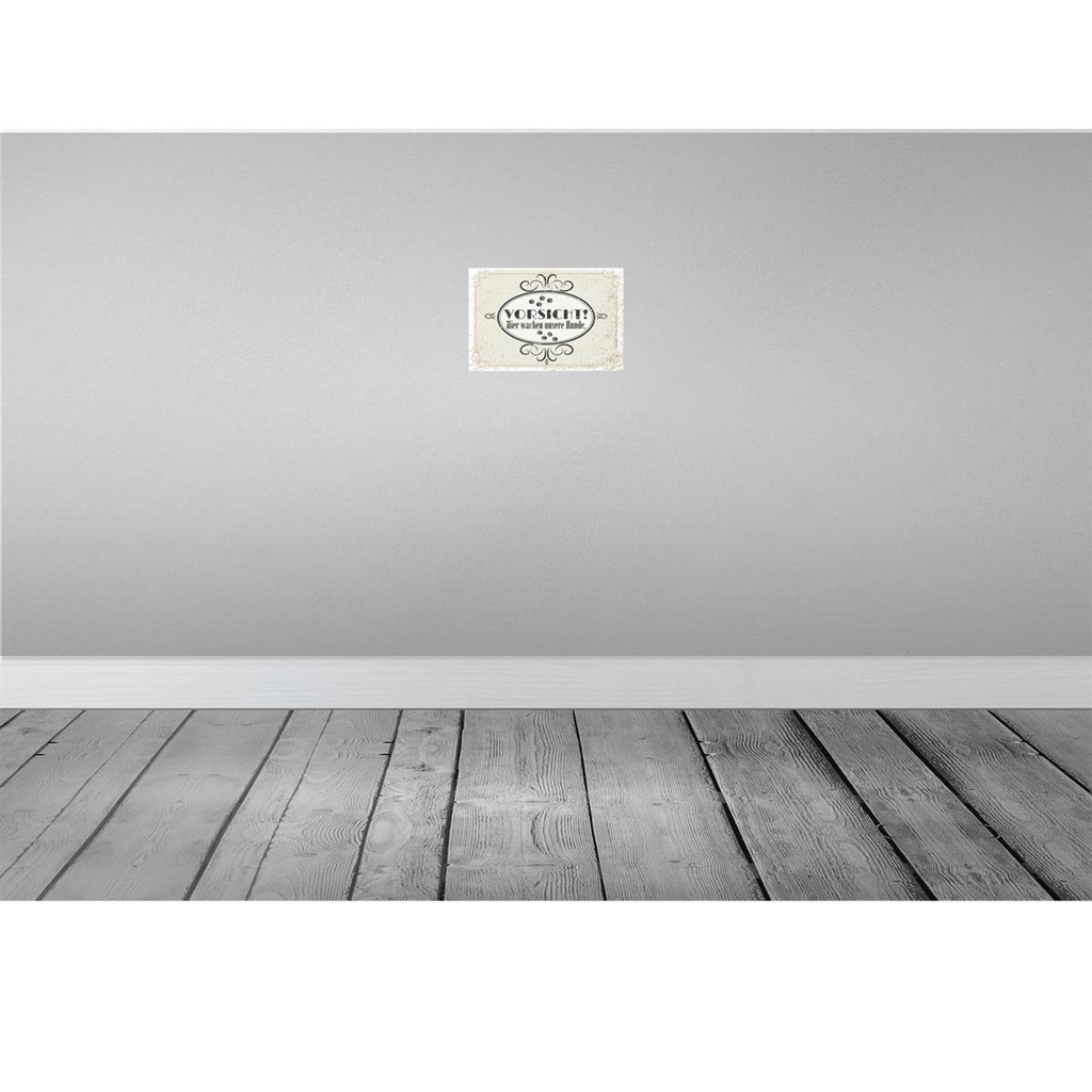 [LA-132520-H] Holzschild 20x30 cm Vorsicht Hier wachen unsere Hunde Bild 2