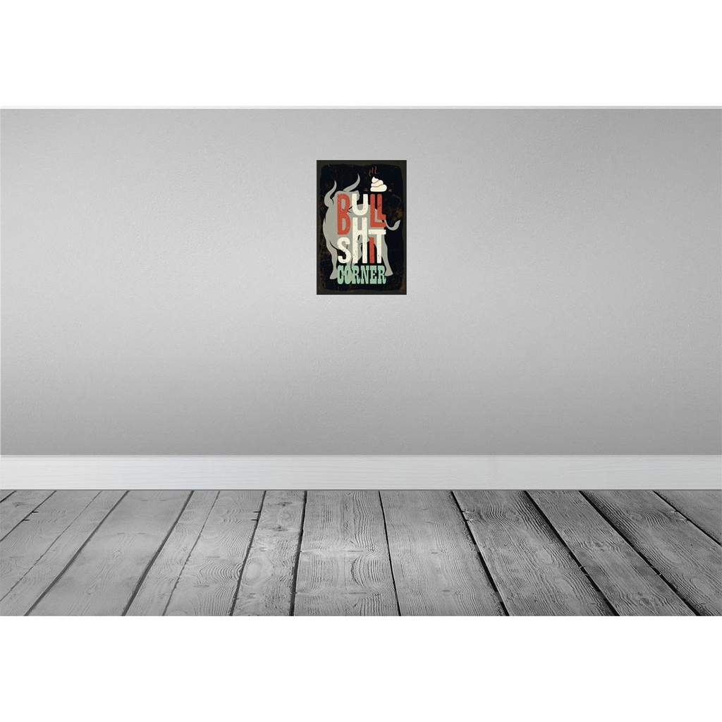 [LA-132527] Blechschild 30x20 cm Bullshit Corner Stier Bild 2