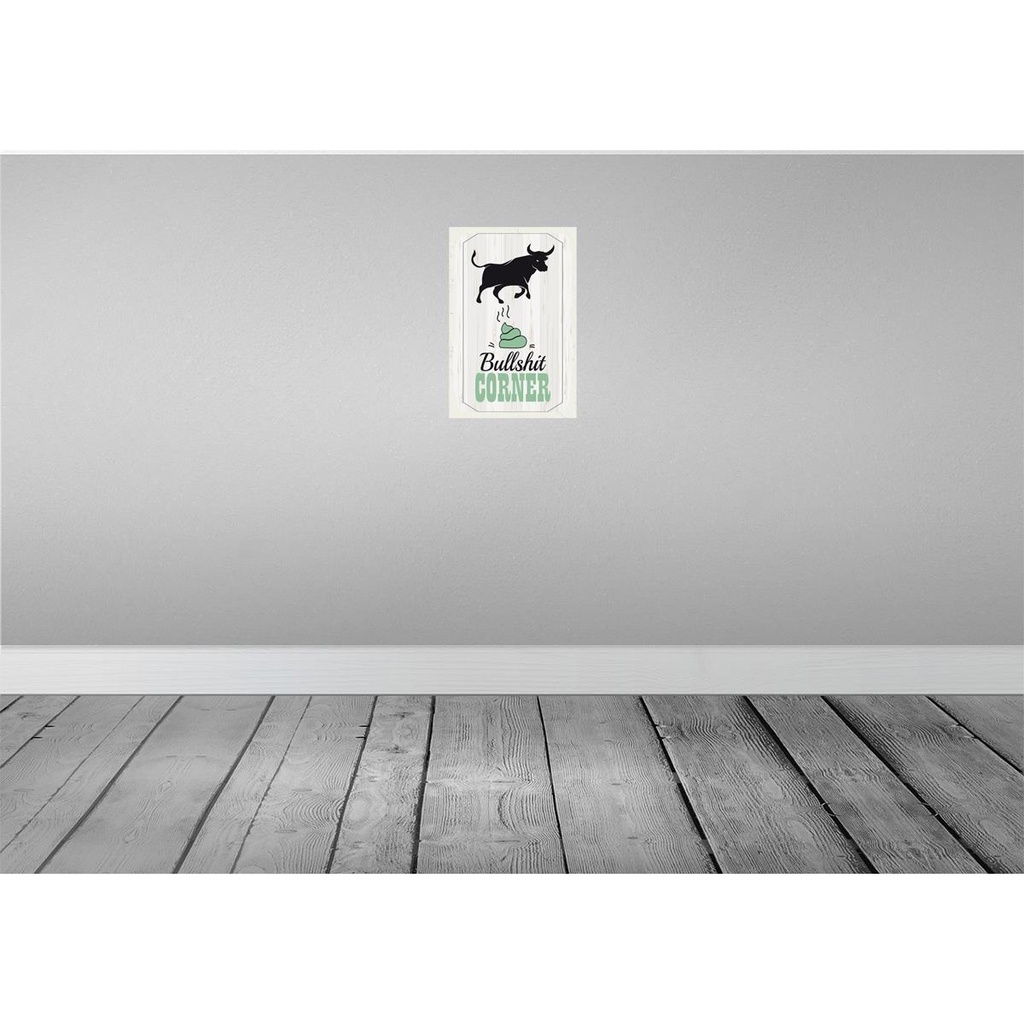 [LA-132528] Blechschild 30x20 cm Bullshit Corner Stier Bild 2
