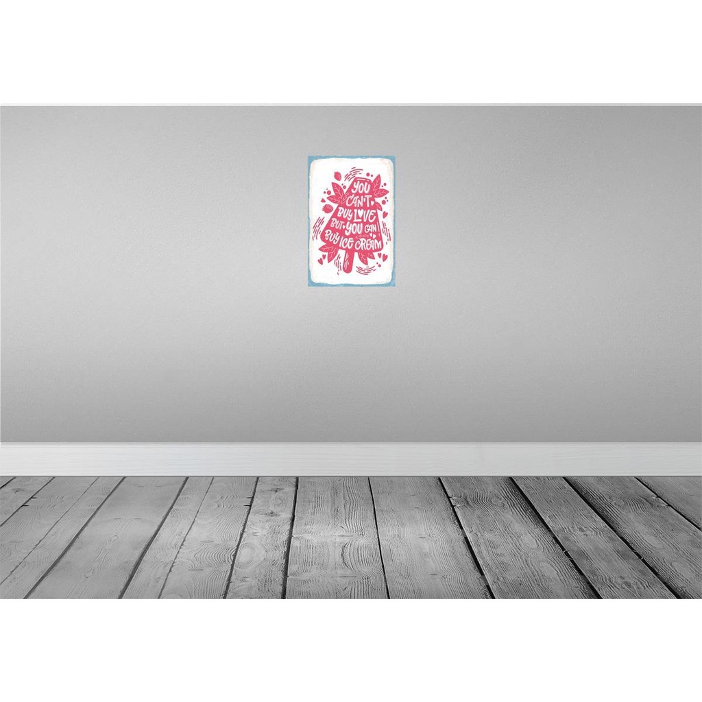 [LA-132531-H] Holzschild 30x20 cm Can´t buy love but Ice Cream Bild 2