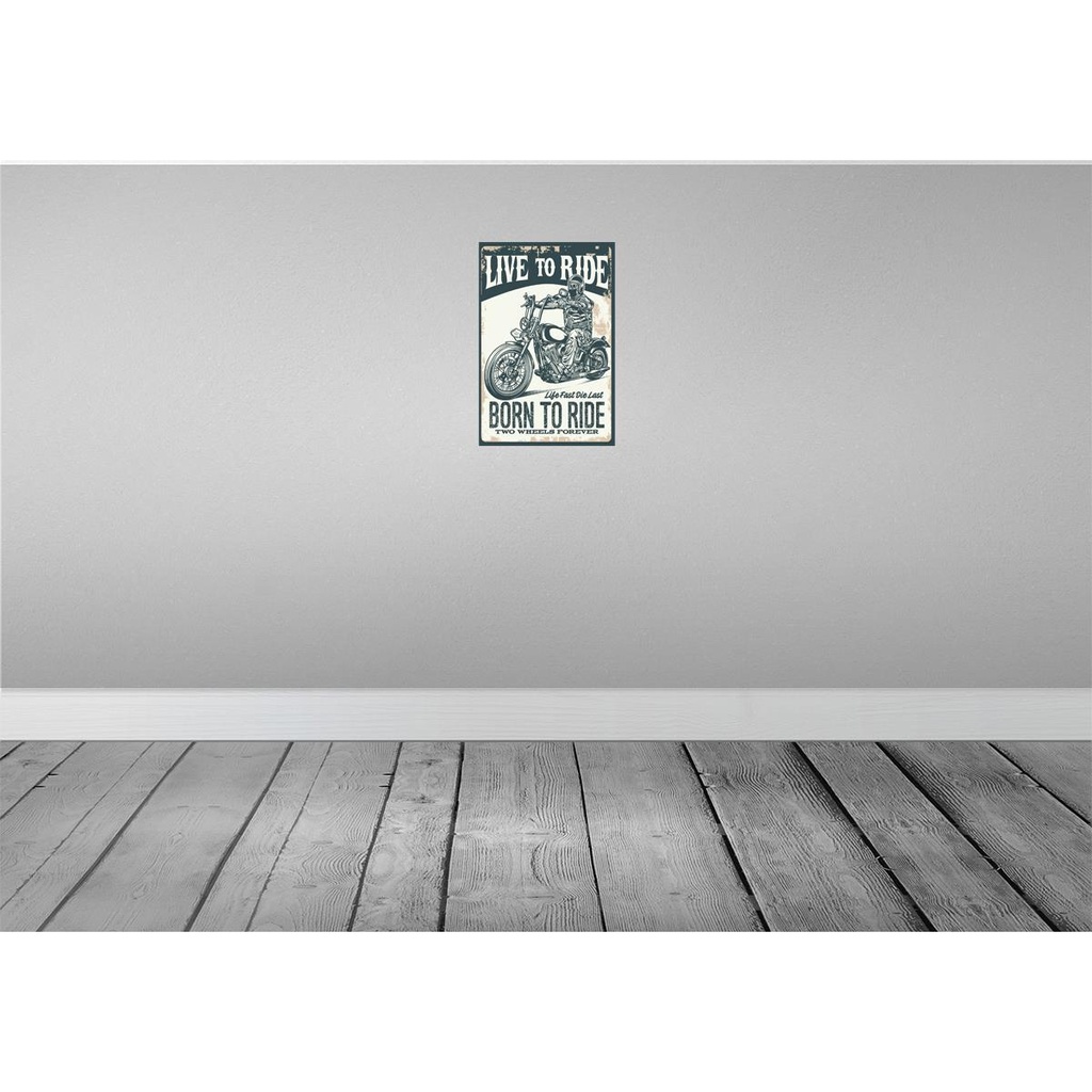 [LA-132537] Blechschild 30x20 cm Biker Motorrad born to ride Bild 2