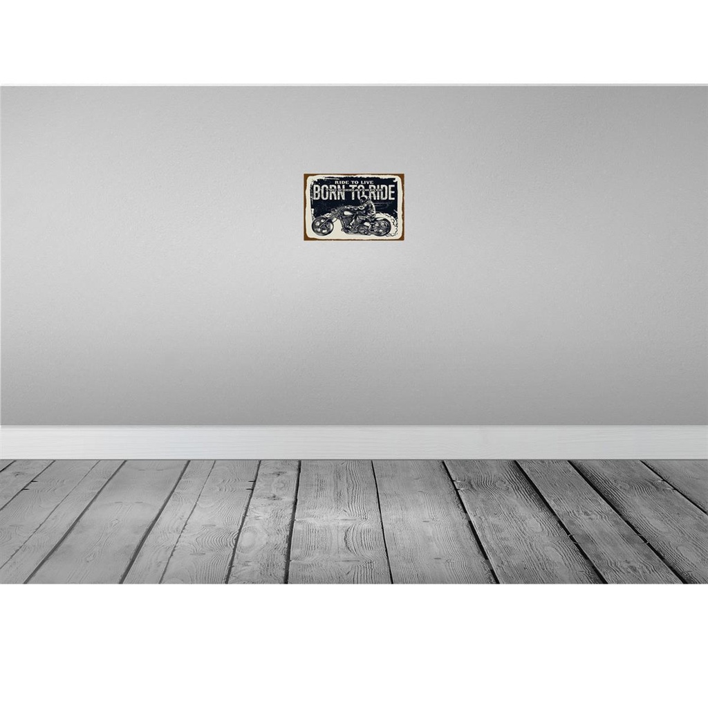 [LA-132538] Blechschild 20x30 cm Ride to live Born to ride Bild 2