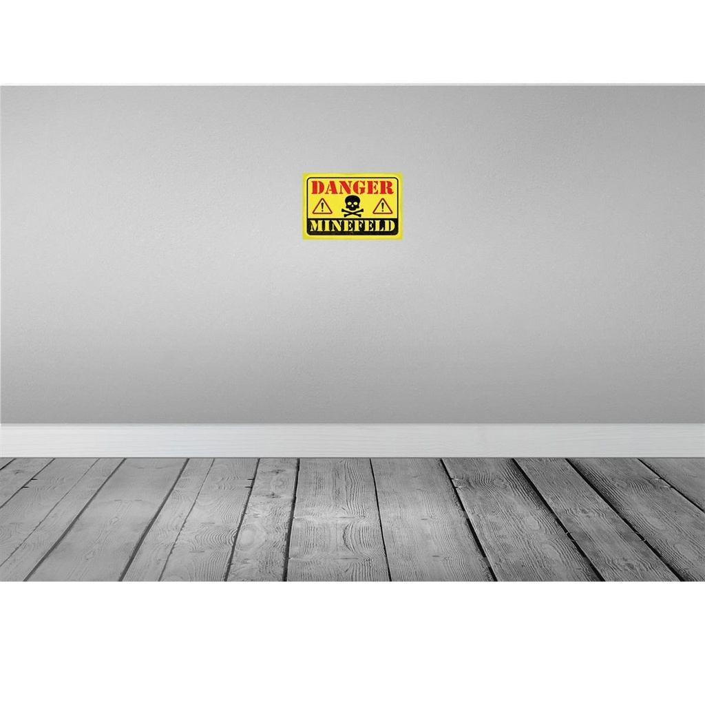 [LA-132545] Blechschild 20x30 cm Achtung Danger Mine Field Minenfeld Bild 2