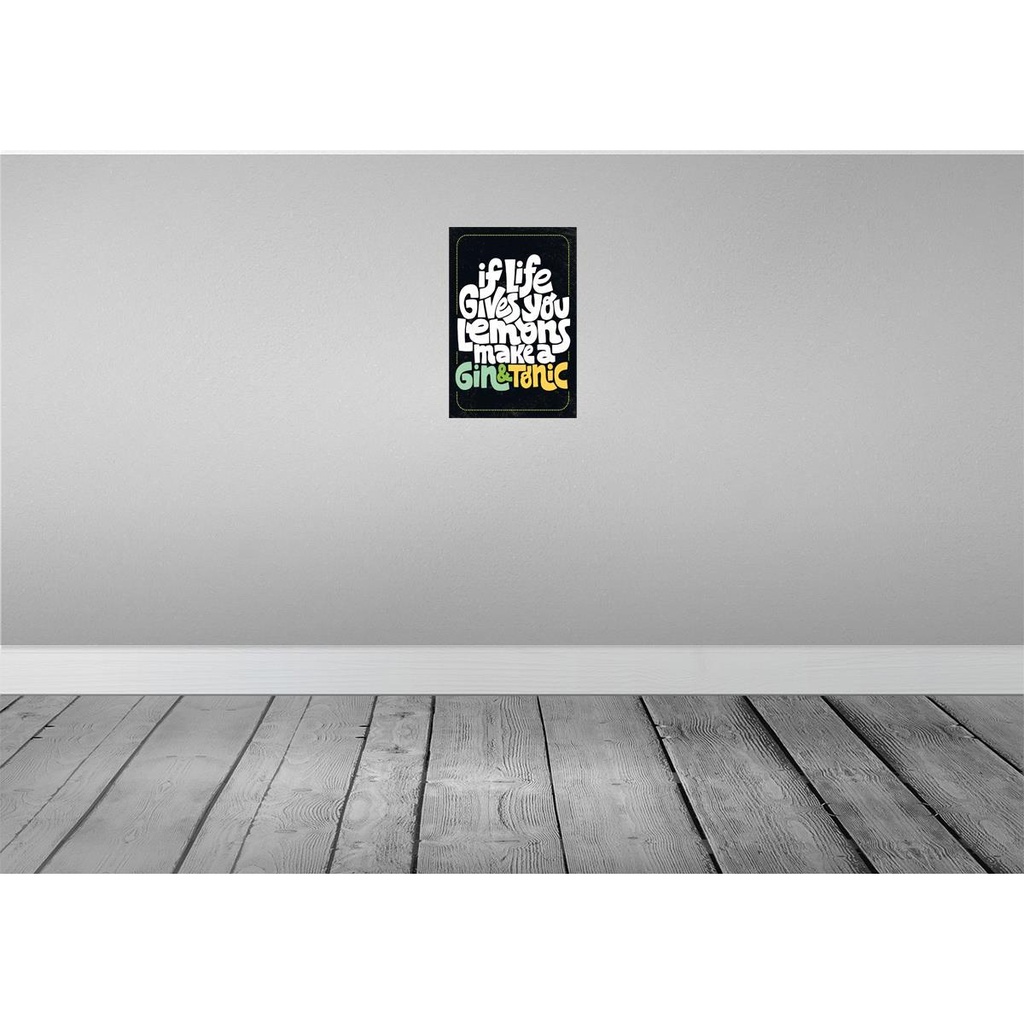[LA-132554-H] Holzschild 30x20 cm life gives Lemons make Gin & Tonic Bild 2