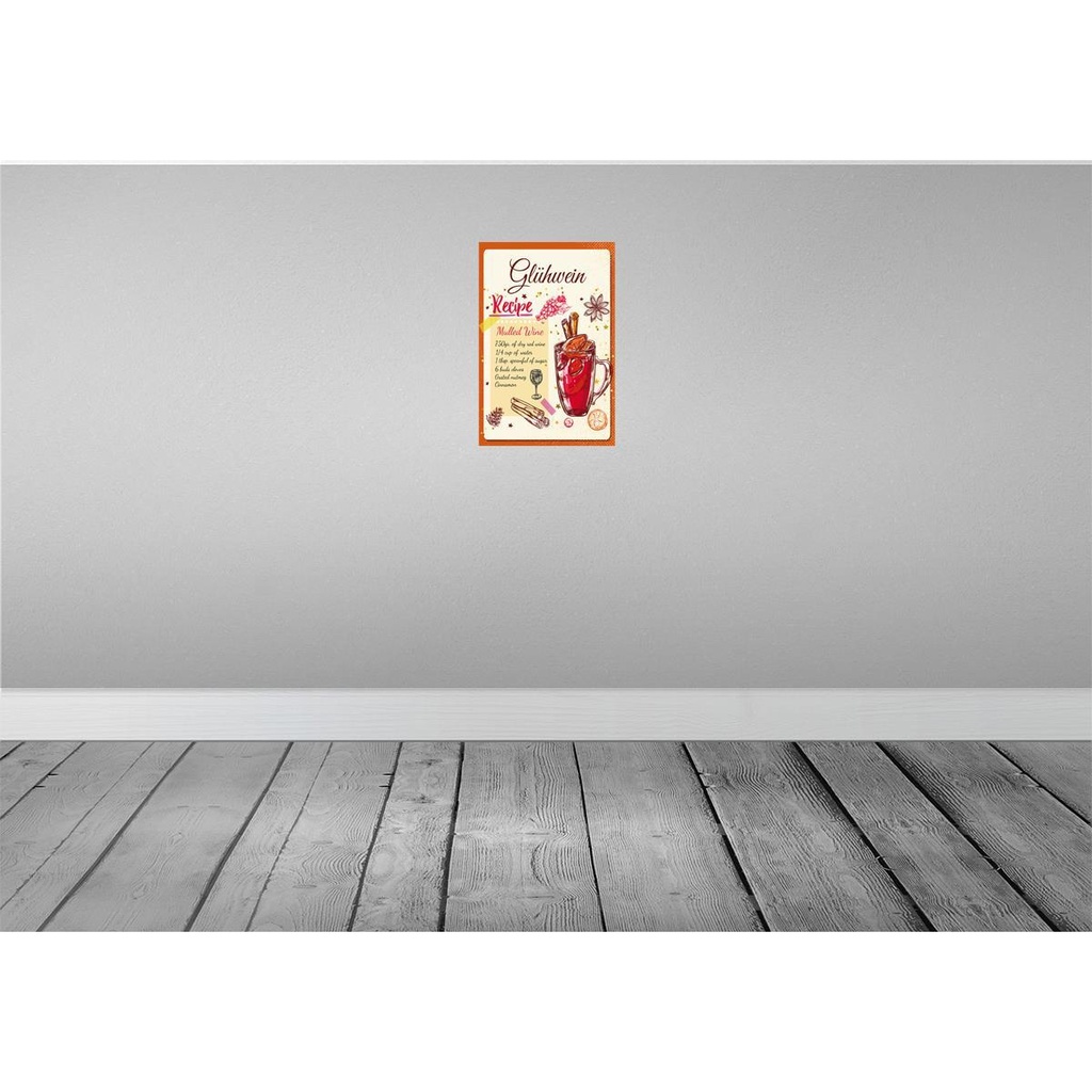 [LA-132562] Blechschild 30x20 cm Glühwein Recipe Mulled Wine Bild 2