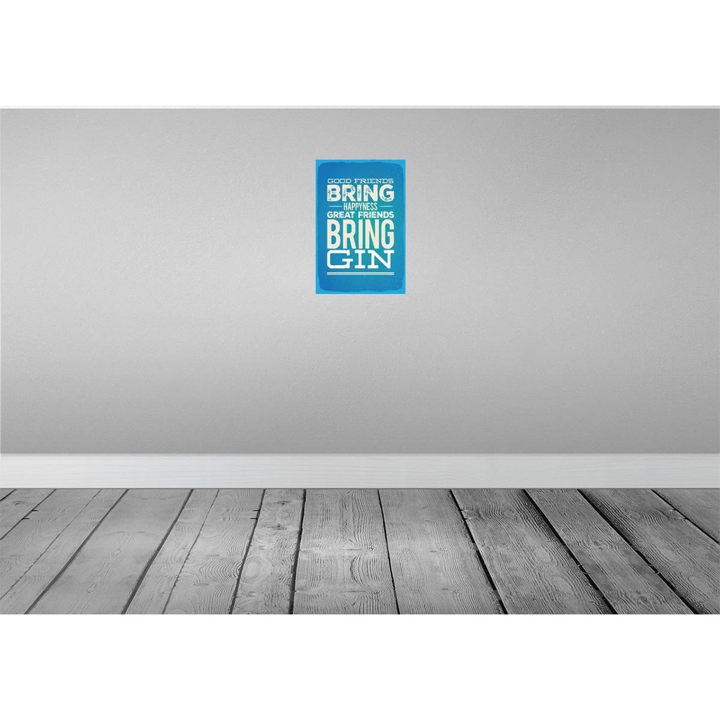 [LA-132567-H] Holzschild 30x20 cm Good Friends bring Happyness Gin Bild 2