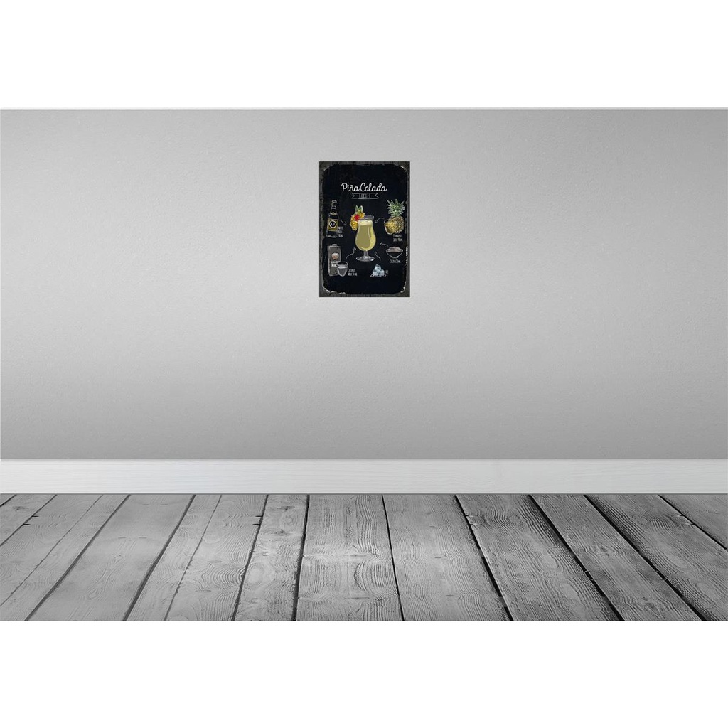 [LA-132572-H] Holzschild 30x20 cm Pina Colada Coktail Recipe Bild 2