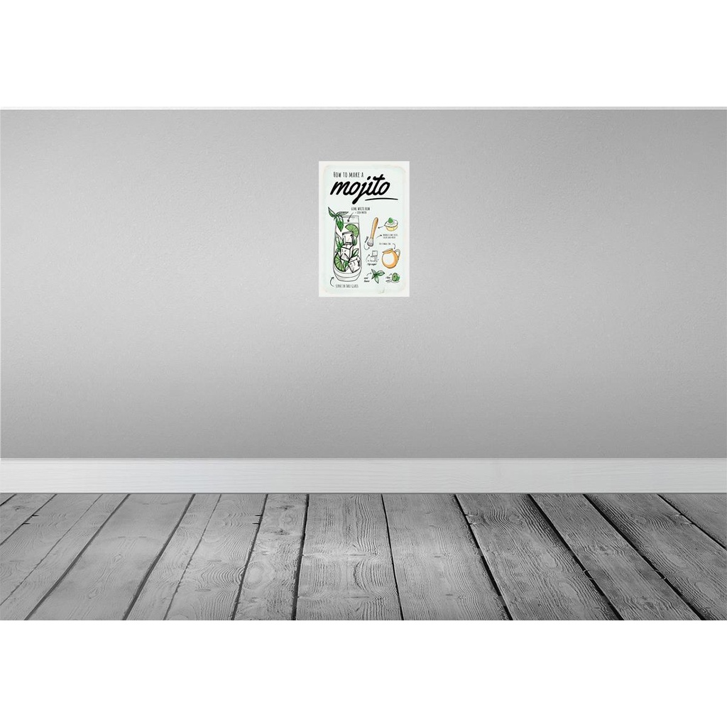 [LA-132583-H] Holzschild 30x20 cm Mojito Cocktail Recipewhite rum Bild 2