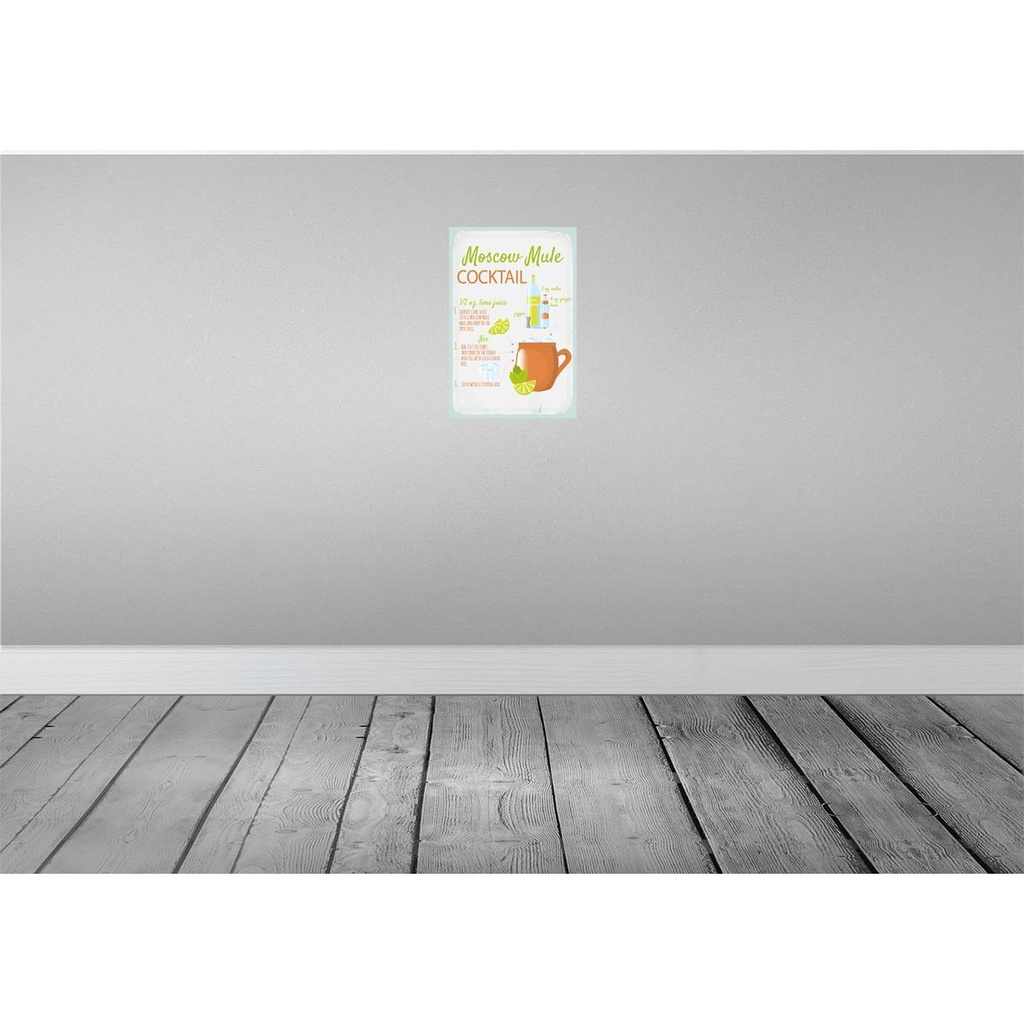 [LA-132586-H] Holzschild 30x20 cm Moscow Mule Cocktail Recipe Bild 2