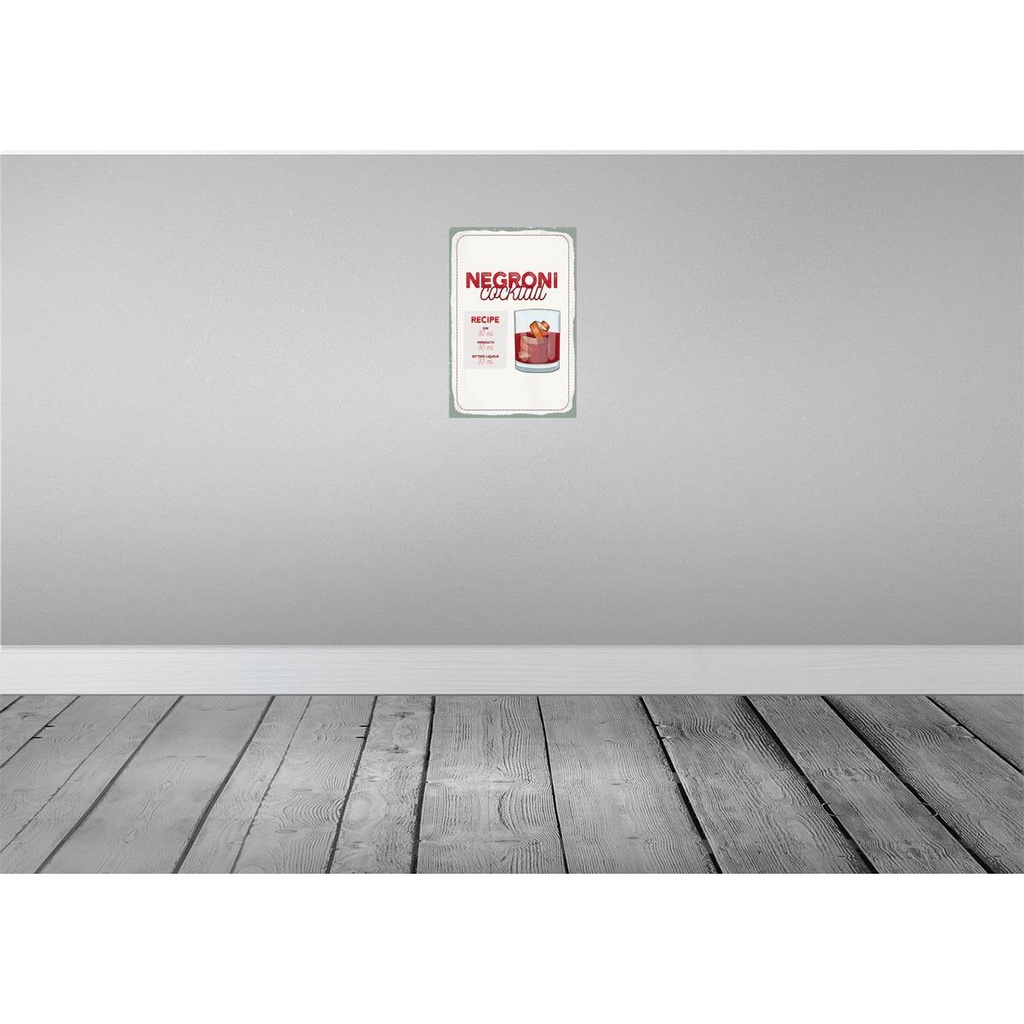 [LA-132588] Blechschild 30x20 cm Negron Cocktail Recipe GIN Bild 2
