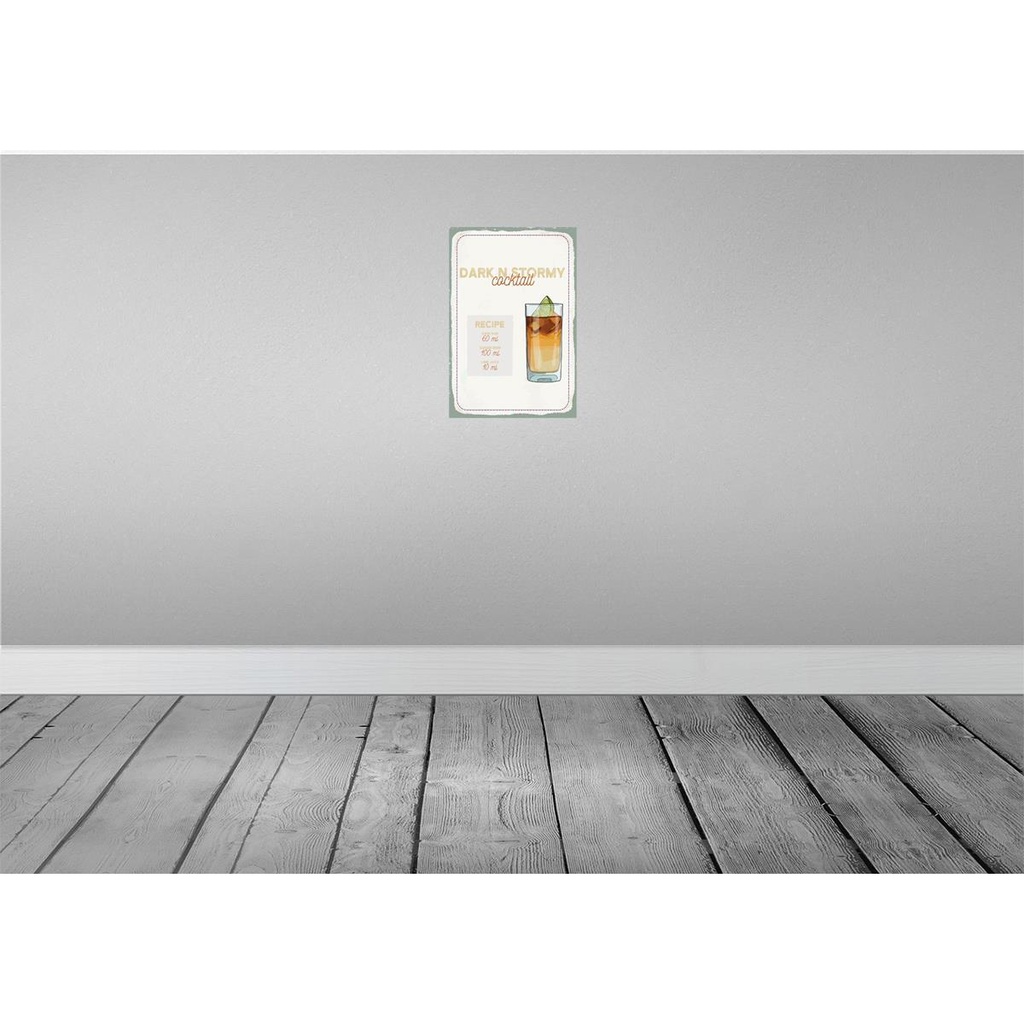[LA-132589] Blechschild 30x20 cm Dark n Stormy Cocktail Recipe Bild 2