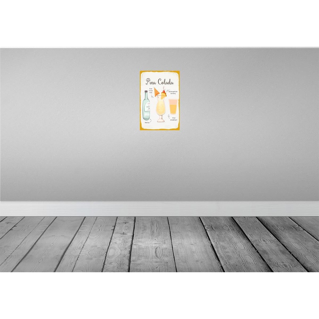[LA-132591] Blechschild 30x20 cm Pina Colada Cocktail Recipe Bild 2