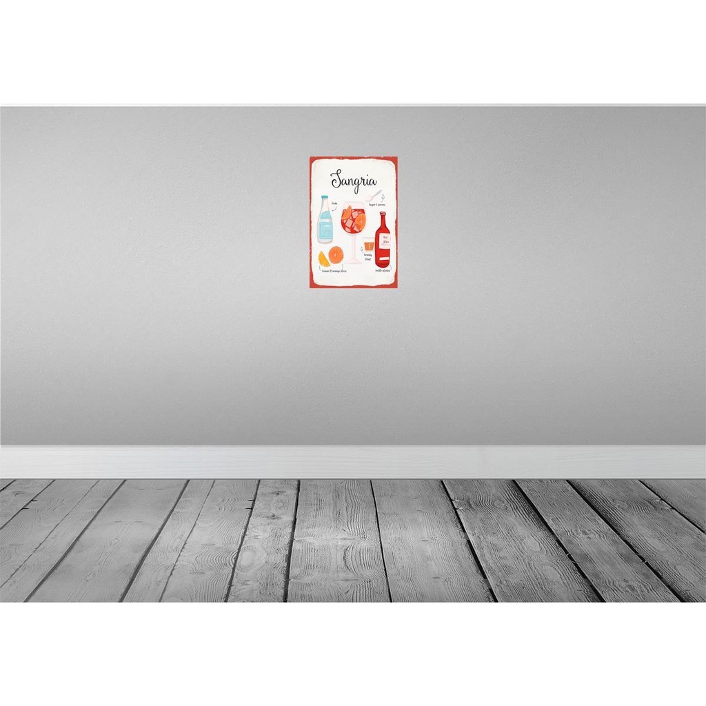[LA-132592] Blechschild 30x20 cm Sangria Cocktail Recipe Soda Bild 2