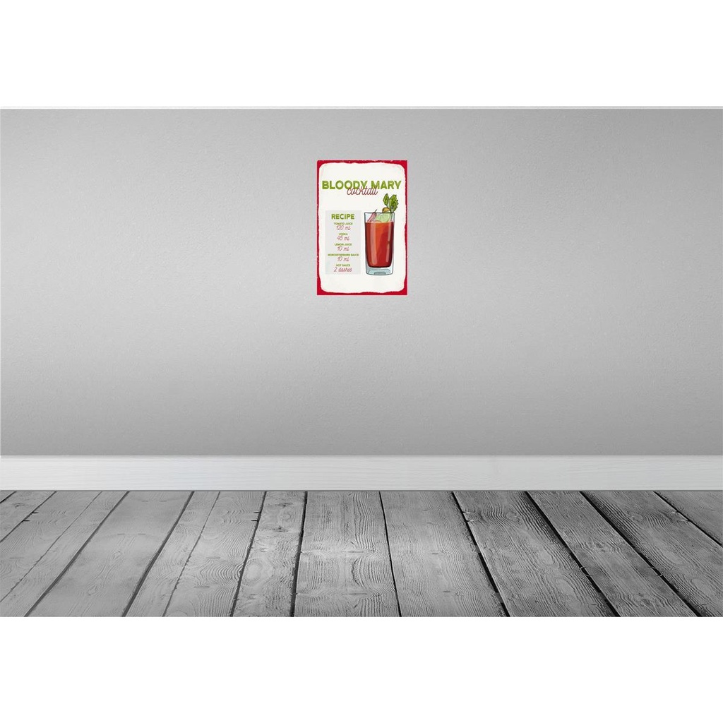 [LA-132594-H] Holzschild 30x20 cm Bloody Mary Cocktail Recipe Bild 2