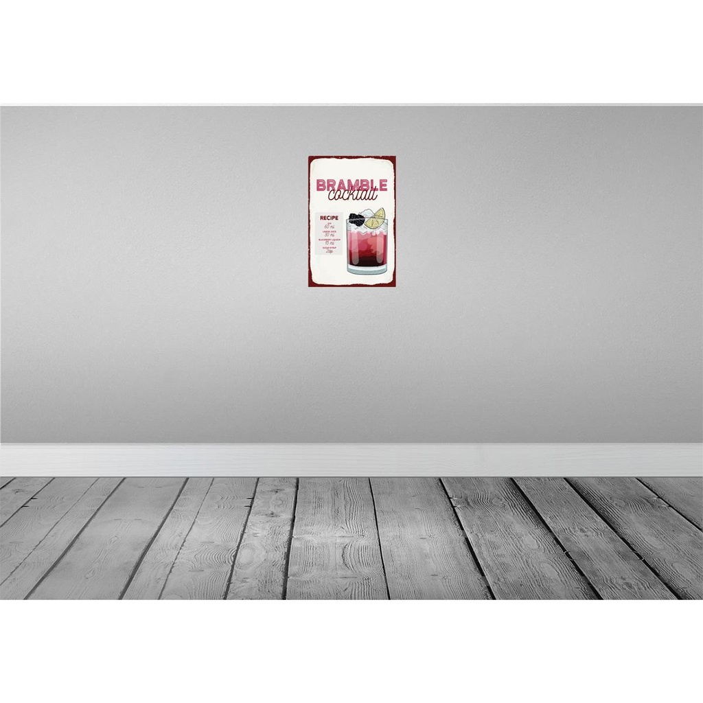 [LA-132595] Blechschild 30x20 cm Bramble Cocktail Recipe Gin Bild 2