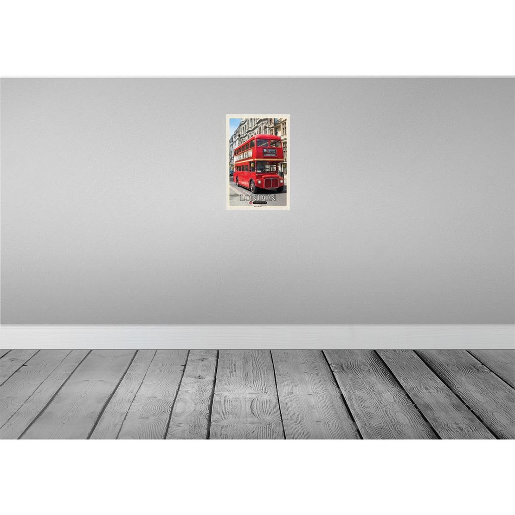 [LA-132668-H] Holzschild 30x20 cm London UK Red Bus Bildmotiv Reisemotiv Abenteuer Reisen Bild 2