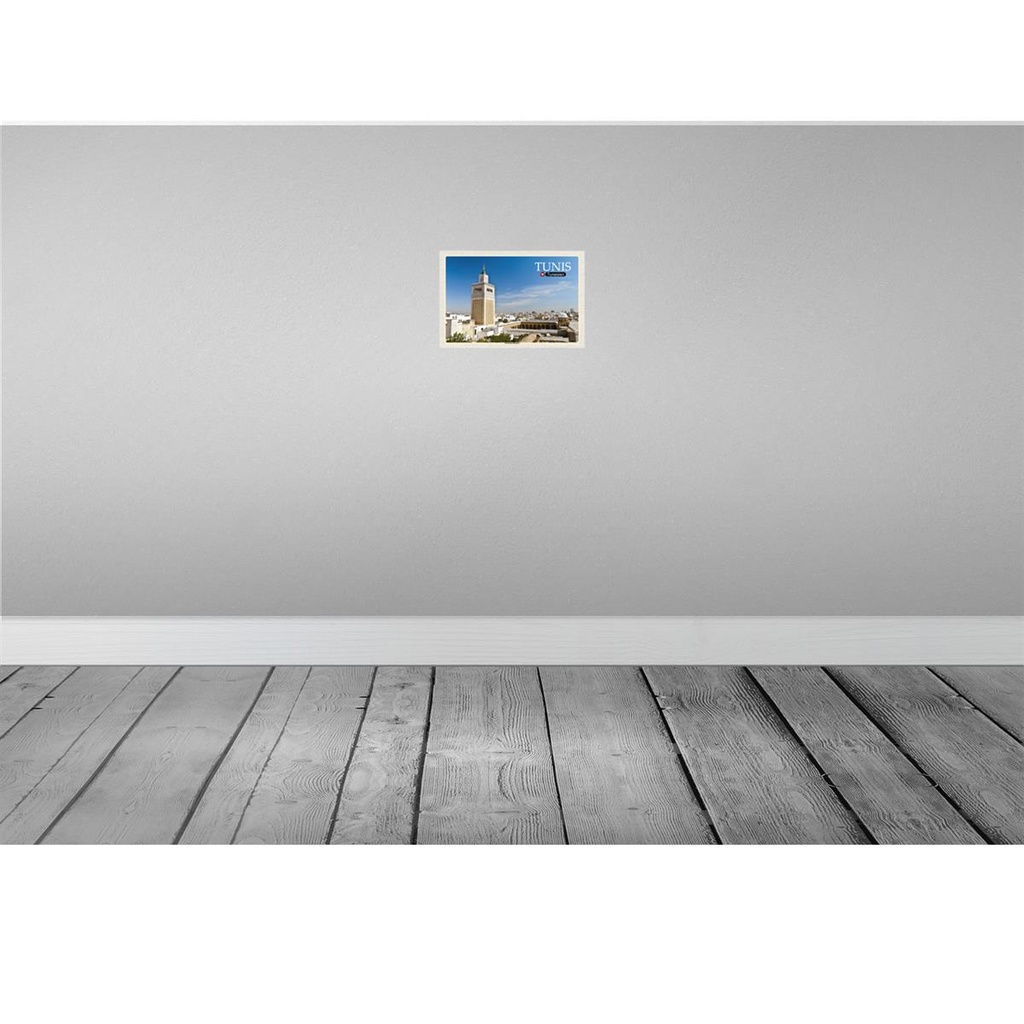[LA-132694-H] Holzschild 20x30 cm Tunesien Ez Zitouna Moschee Bildmotiv Reisemotiv Abenteuer Reisen Bild 2