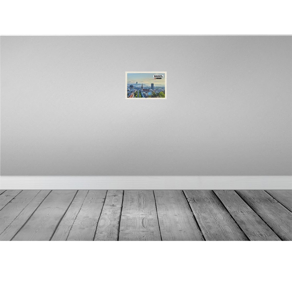 [LA-132699] Blechschild 20x30 cm Basel Schweiz Architektur Skyline Bildmotiv Reisemotiv Abenteuer Reisen Urlaub Häuser Bild 2