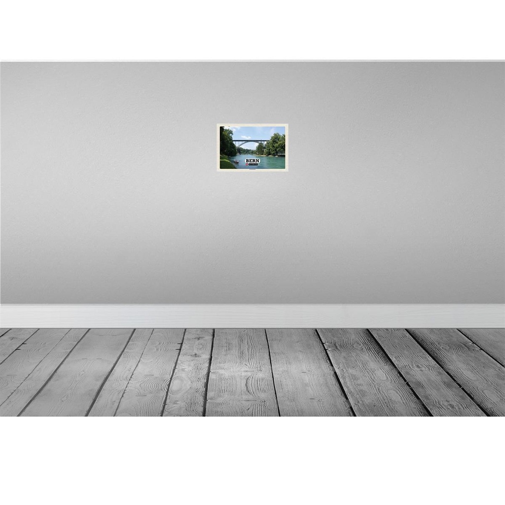 [LA-132703-H] Holzschild 20x30 cm Bern Schweiz Kornhausbrücke Brücke Bildmotiv Reisemotiv Abenteuer Reisen Bild 2