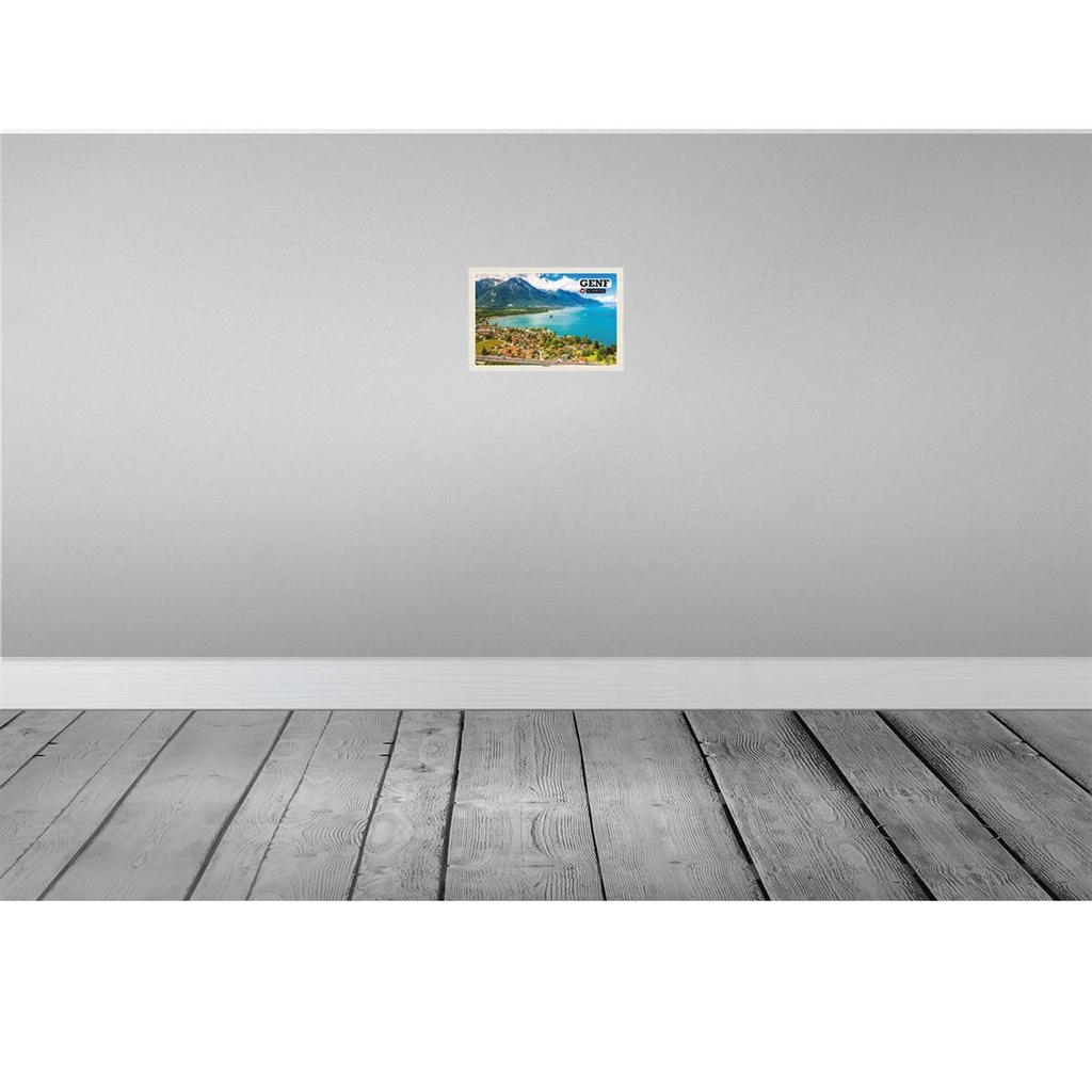 [LA-132709-H] Holzschild 20x30 cm Genf Schweiz Genfersee Natur Bildmotiv Reisemotiv Abenteuer Reisen Bild 2