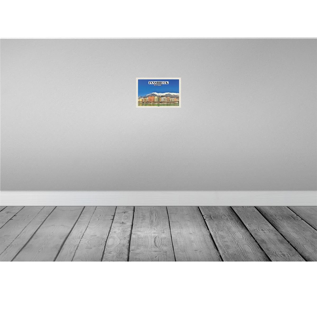 [LA-132724-H] Holzschild 20x30 cm Innsbruck Österreich Hötting Berge Bildmotiv Reisemotiv Abenteuer Reisen Bild 2
