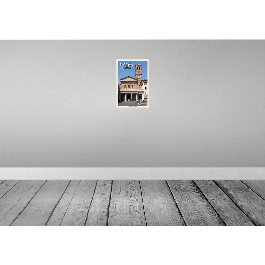 [LA-132761] Blechschild 30x20 cm Rom Basilika Santa Maria Trastevere Bildmotiv Reisemotiv Abenteuer Reisen Urlaub Bild 2
