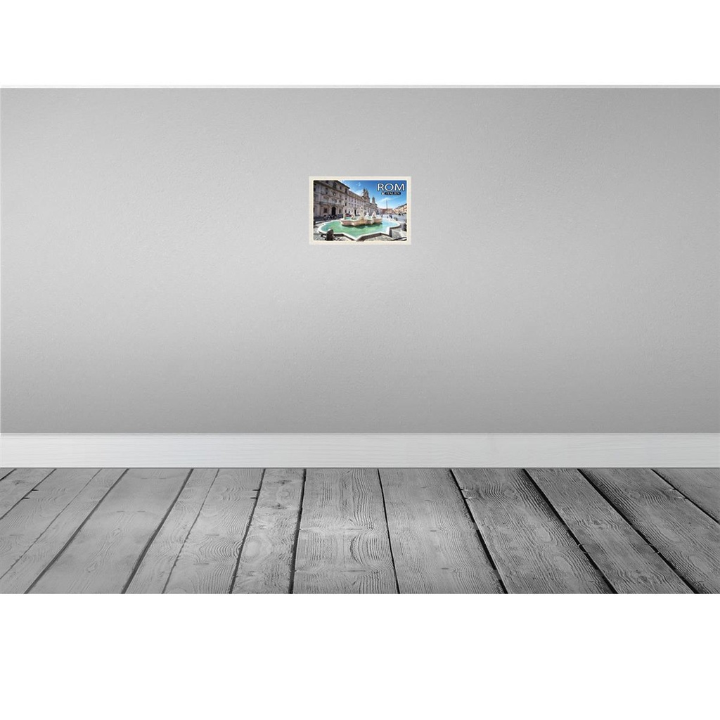[LA-132775-H] Holzschild 20x30 cm Rom Italien Piazza Navona Skulptur Bildmotiv Reisemotiv Abenteuer Reisen Bild 2