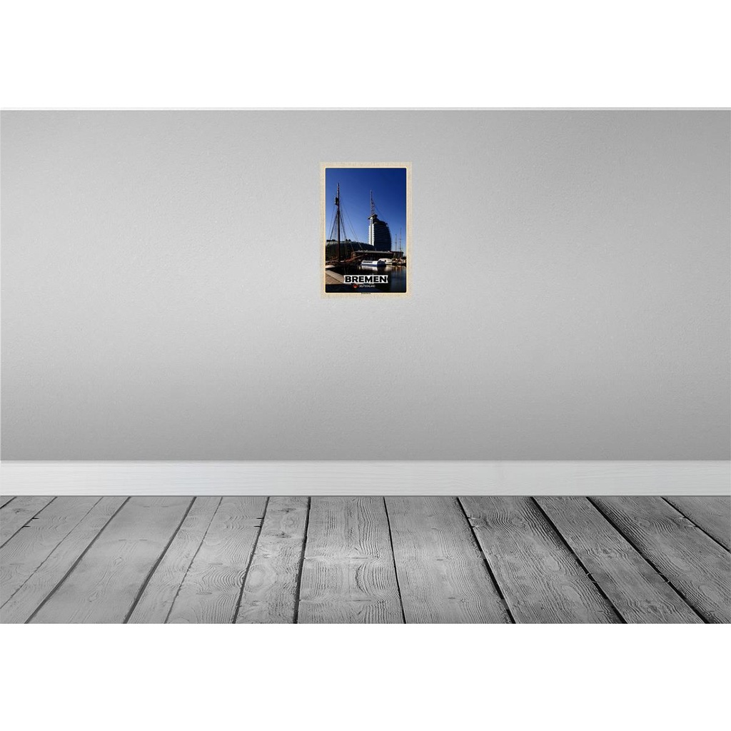 [LA-132787-H] Holzschild 30x20 cm Bremen Deutschland Böttcherstraße Bildmotiv Reisemotiv Abenteuer Reisen Bild 2