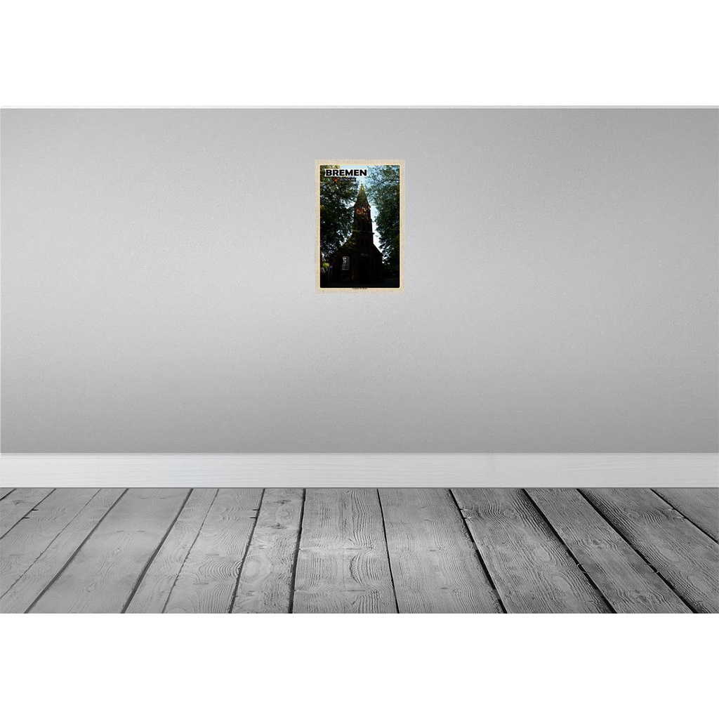 [LA-132790] Blechschild 30x20 cm Bremen Grambiker Dorfkirche Bildmotiv Reisemotiv Abenteuer Reisen Urlaub Bild 2