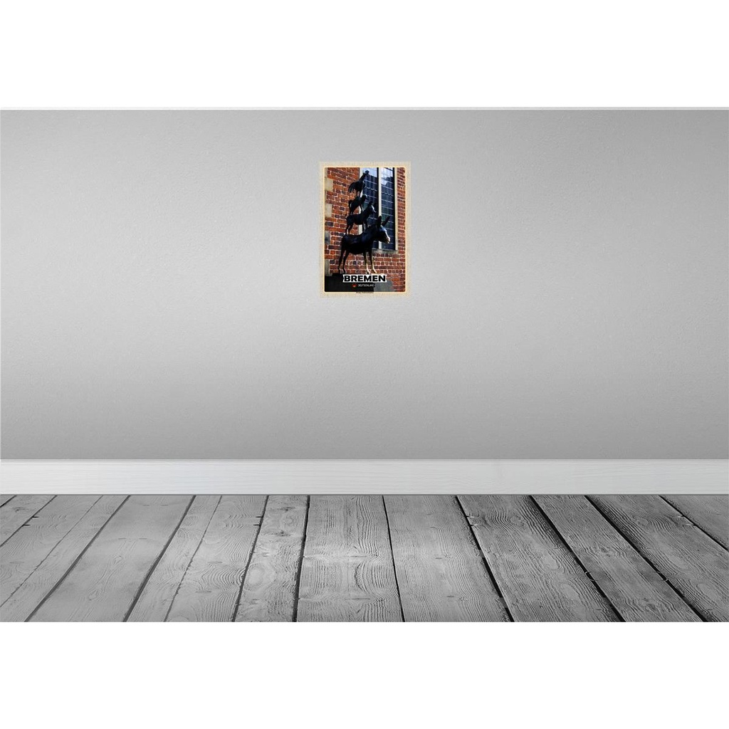 [LA-132797] Blechschild 30x20 cm Deutschland Bremer Stadtmusikanten Bildmotiv Reisemotiv Abenteuer Reisen Urlaub Bild 2