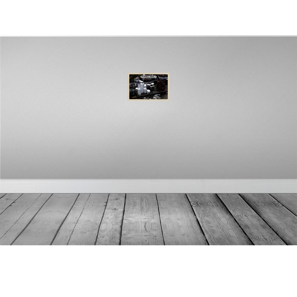 [LA-132833-H] Holzschild 20x30 cm Düsseldorf Neuer Zollhof Gebäude Bildmotiv Reisemotiv Abenteuer Reisen Bild 2