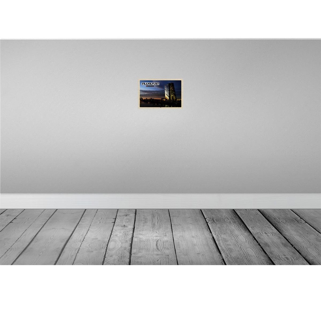 [LA-132847] Blechschild 20x30 cm Frankfurt Deutschland EZB Neubau Bildmotiv Reisemotiv Abenteuer Reisen Urlaub Bild 2