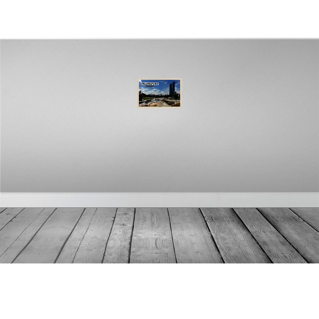 [LA-132851-H] Holzschild 20x30 cm Frankfurt Hafenpark Skaterpark Bildmotiv Reisemotiv Abenteuer Reisen Bild 2