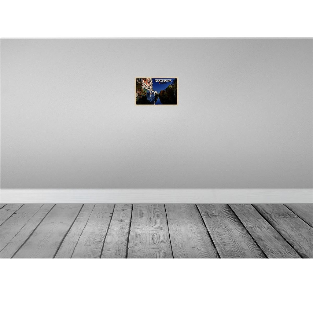 [LA-132873-H] Holzschild 20x30 cm Hamburg Ausblick Fluss Bildmotiv Reisemotiv Abenteuer Reisen Bild 2