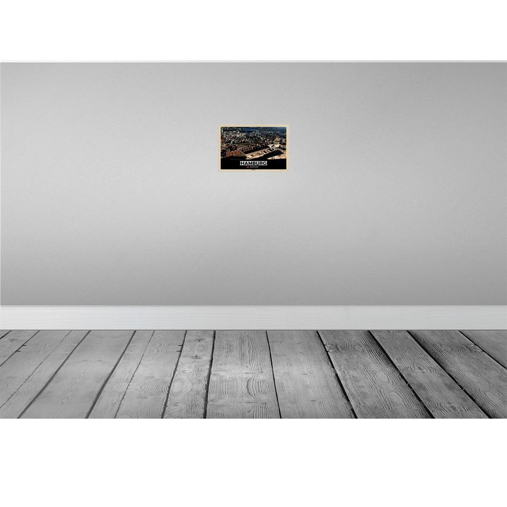 [LA-132875-H] Holzschild 20x30 cm Hamburg Hafencity Ausblick Bildmotiv Reisemotiv Abenteuer Reisen Bild 2