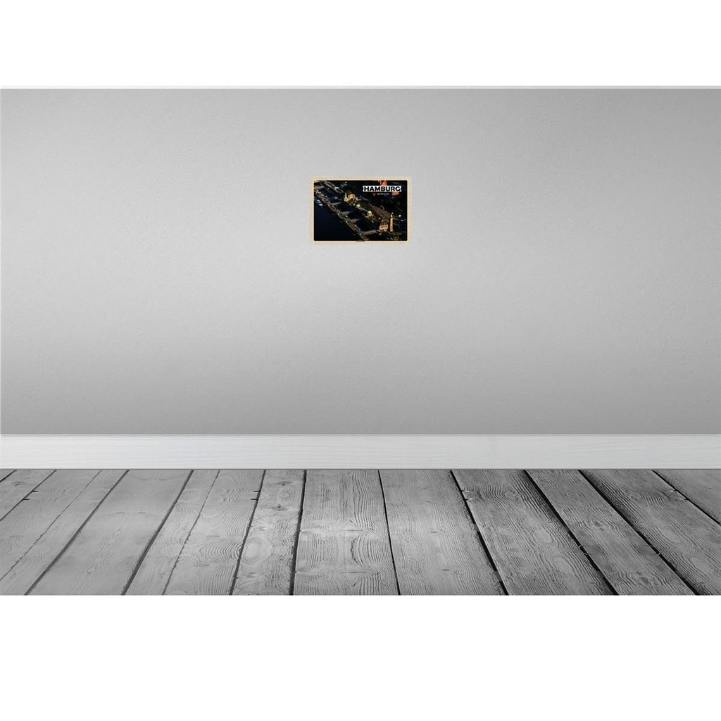 [LA-132877] Blechschild 20x30 cm Hamburg Blick auf Landungsbrücken Bildmotiv Reisemotiv Abenteuer Reisen Urlaub Bild 2